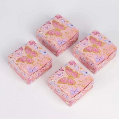 Home Collection  Pack of 25 Pink Butterfly Thank You Party Favor Boxes