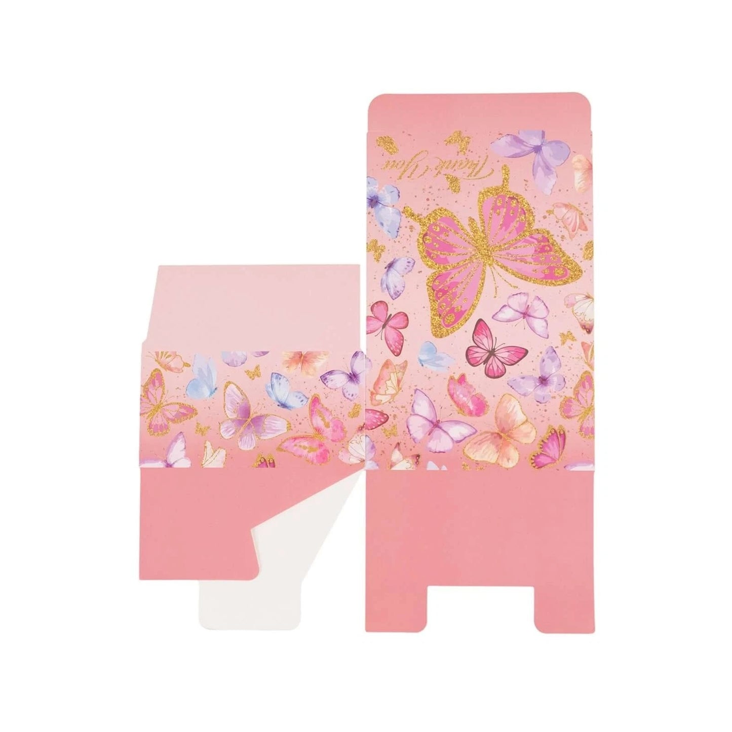 Home Collection  Pack of 25 Pink Butterfly Thank You Party Favor Boxes