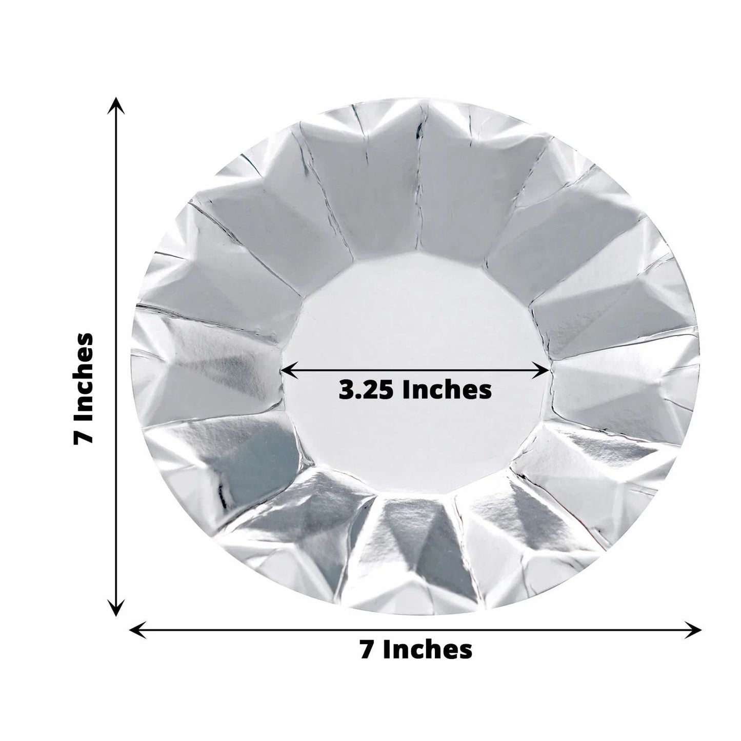 Home Collection 25-Pack 7-Inch Metallic Geometric Disposable Paper Salad Plates