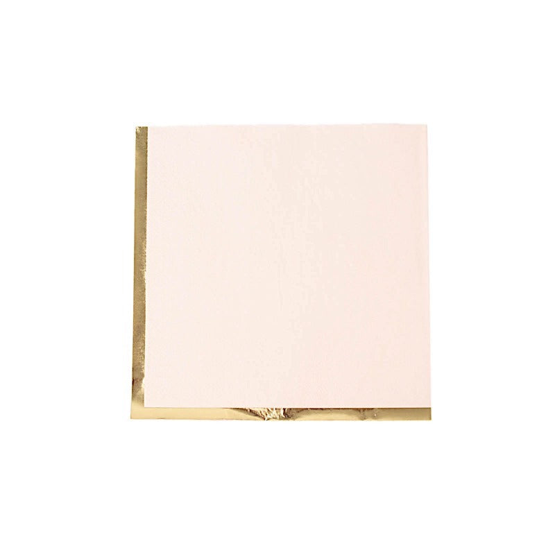 Home Collection 50 Pack Pastel Cocktail Napkins with Gold Trim – 13" 2-Ply Paper