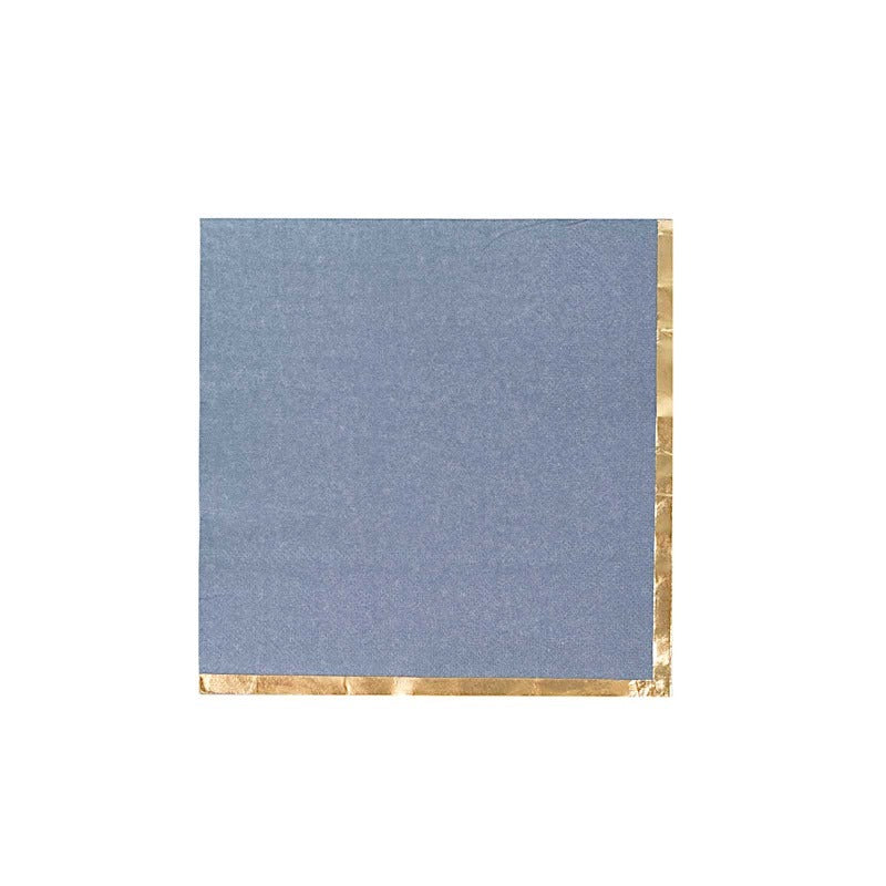 Home Collection 50 Pack Pastel Cocktail Napkins with Gold Trim – 13" 2-Ply Paper