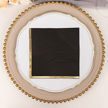 Home Collection 50 Pack Pastel Cocktail Napkins with Gold Trim – 13" 2-Ply Paper