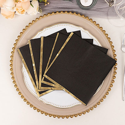 Home Collection 50 Pack Pastel Cocktail Napkins with Gold Trim – 13" 2-Ply Paper