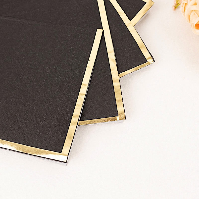 Home Collection 50 Pack Pastel Cocktail Napkins with Gold Trim – 13" 2-Ply Paper
