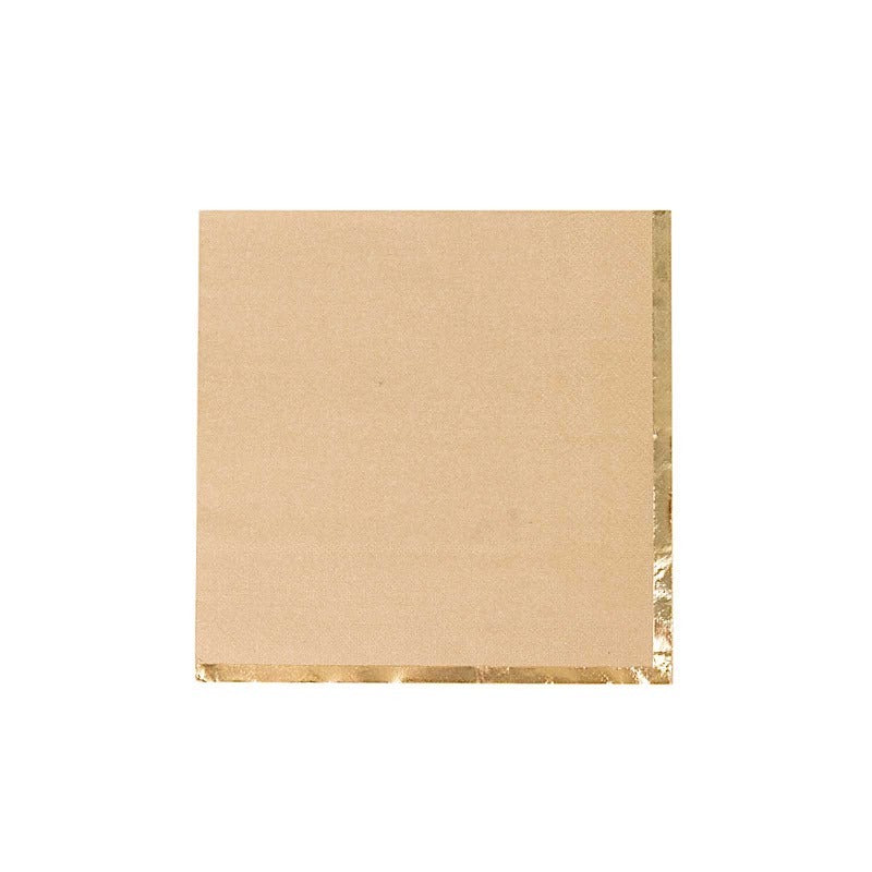Home Collection 50 Pack Pastel Cocktail Napkins with Gold Trim – 13" 2-Ply Paper