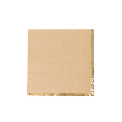 Home Collection 50 Pack Pastel Cocktail Napkins with Gold Trim – 13" 2-Ply Paper