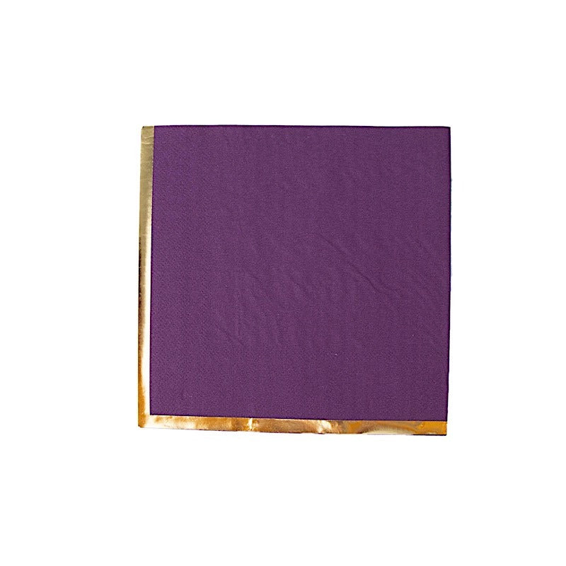Home Collection 50 Pack Pastel Cocktail Napkins with Gold Trim – 13" 2-Ply Paper