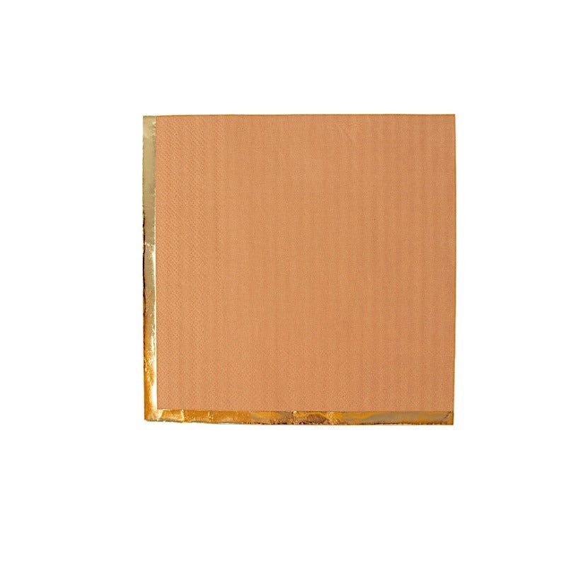 Home Collection 50 Pack Pastel Cocktail Napkins with Gold Trim – 13" 2-Ply Paper