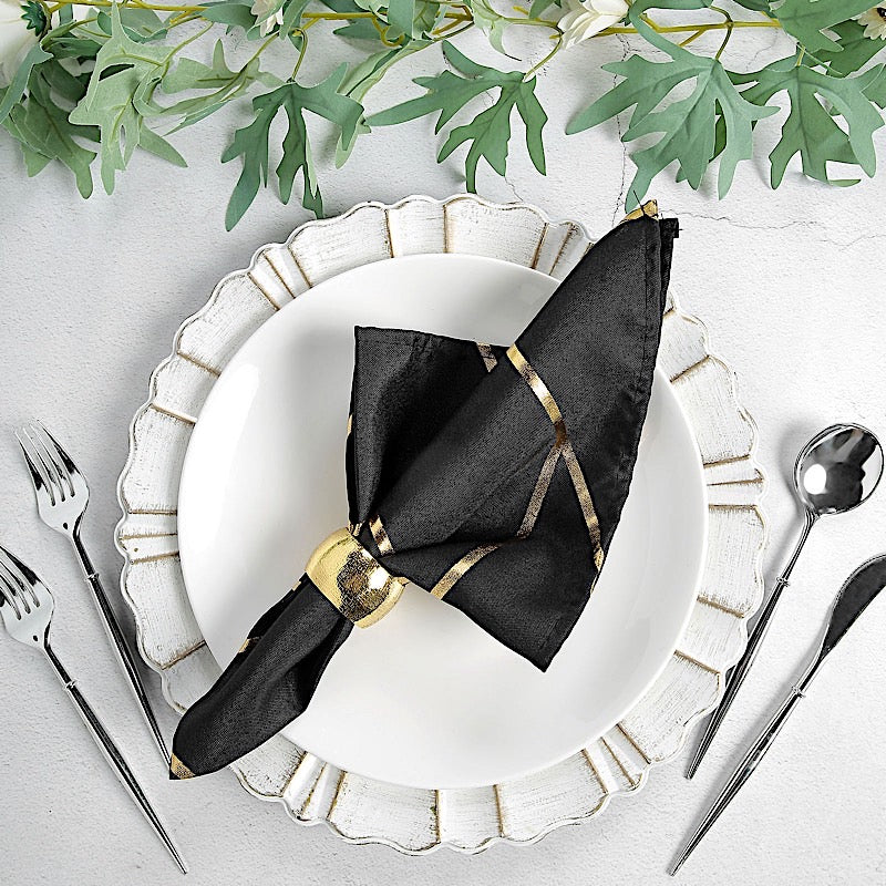 Home Collection 5-Pack 20" Geometric Polyester Dinner Napkins