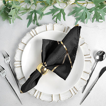 Home Collection 5-Pack 20" Geometric Polyester Dinner Napkins