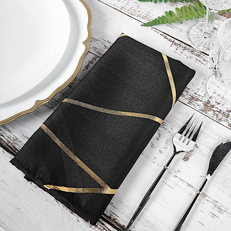 Home Collection 5-Pack 20" Geometric Polyester Dinner Napkins
