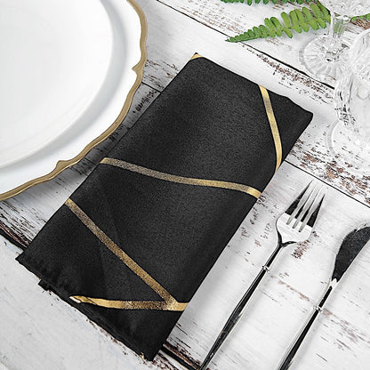 Home Collection 5-Pack 20" Geometric Polyester Dinner Napkins