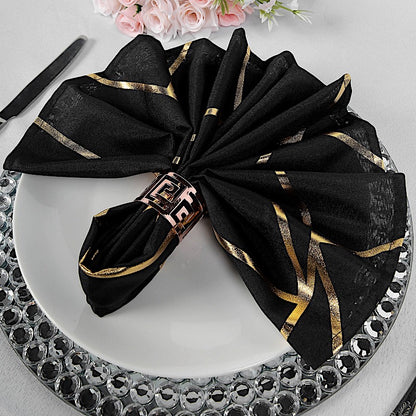 Home Collection 5-Pack 20" Geometric Polyester Dinner Napkins