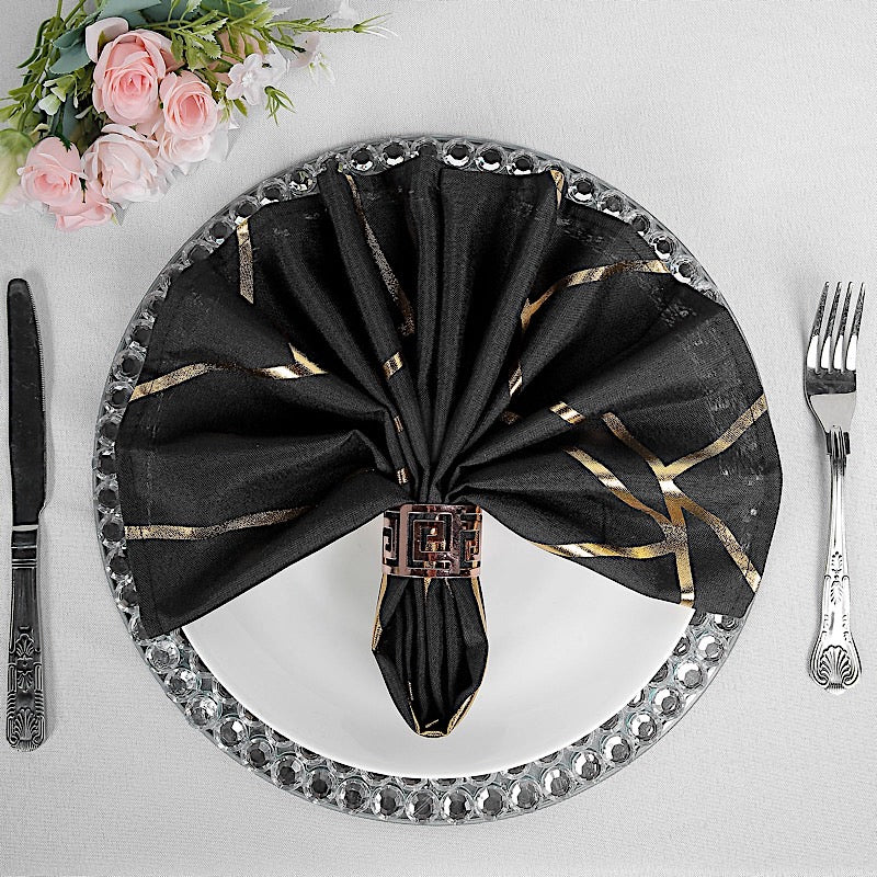 Home Collection 5-Pack 20" Geometric Polyester Dinner Napkins