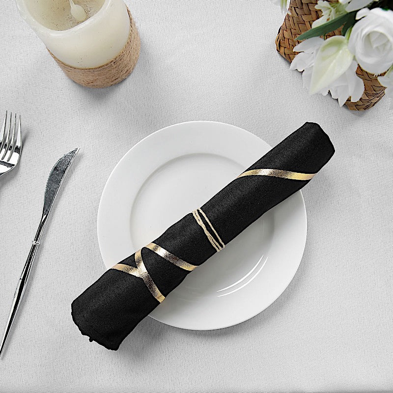 Home Collection 5-Pack 20" Geometric Polyester Dinner Napkins