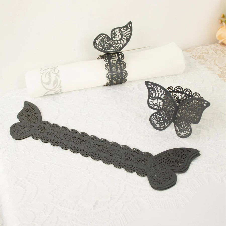 Home Collection 12 Pack Laser Cut Butterfly Napkin Rings