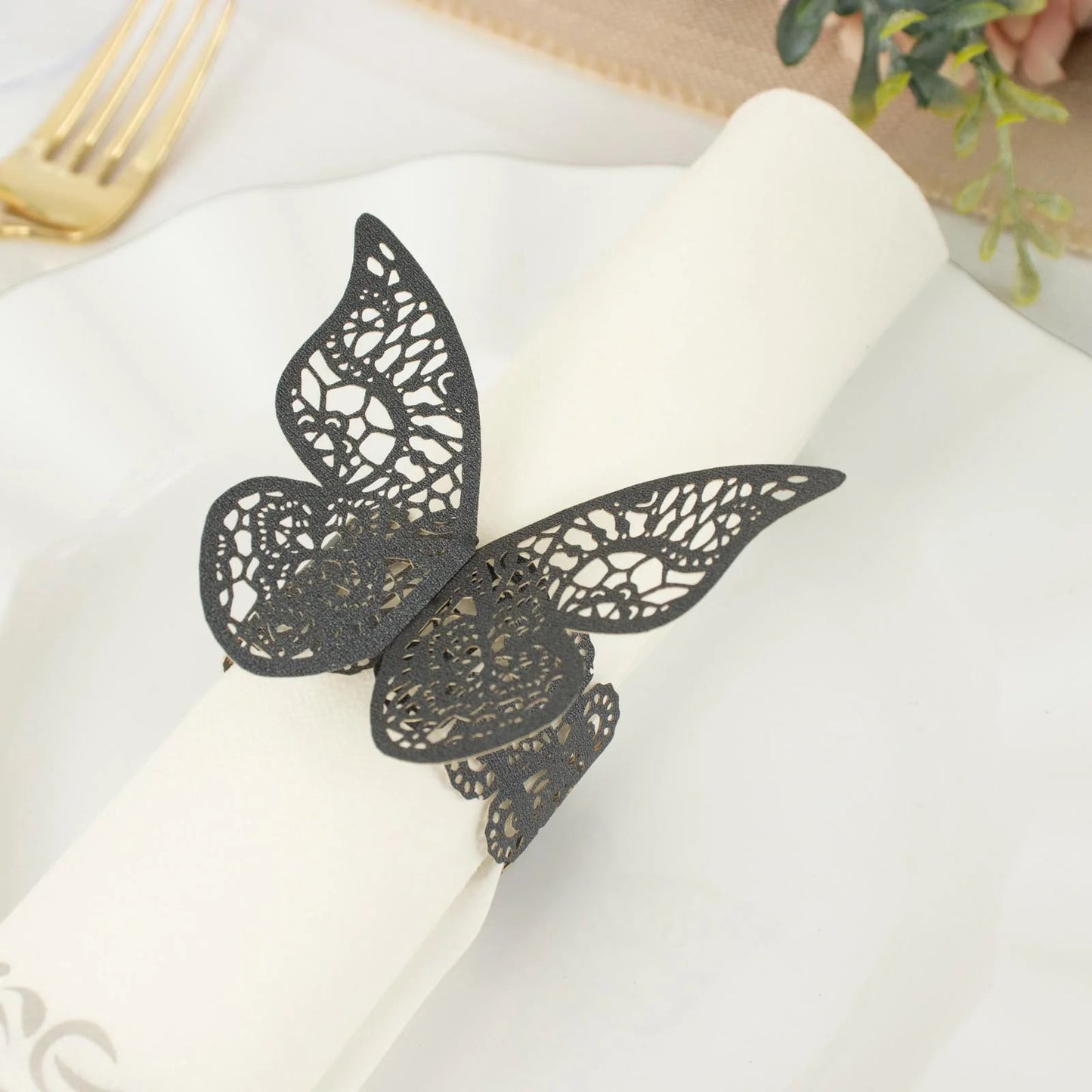 Home Collection 12 Pack Laser Cut Butterfly Napkin Rings