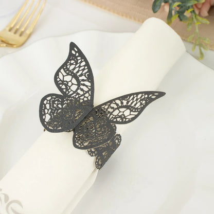 Home Collection 12 Pack Laser Cut Butterfly Napkin Rings