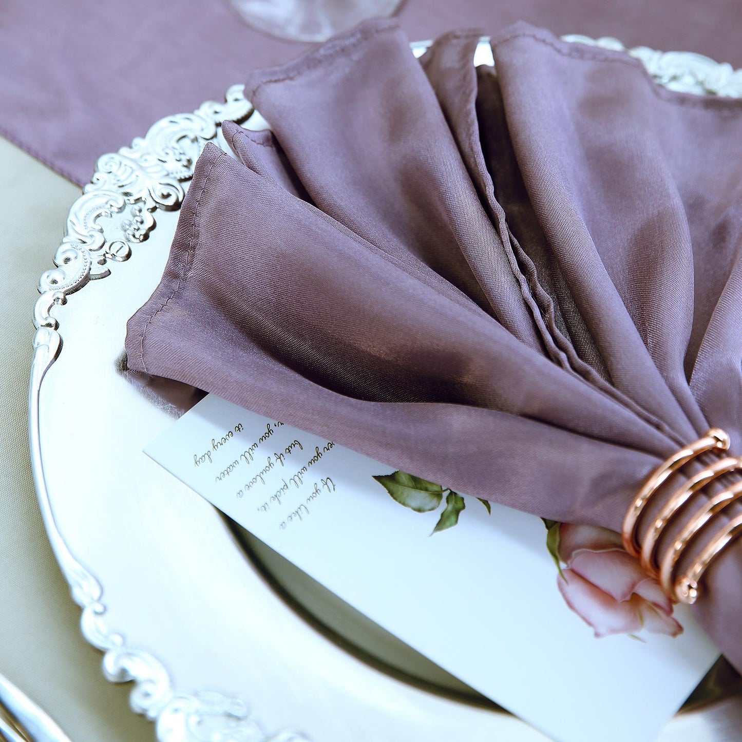 Home Collection 20" Satin Napkins for Wedding & Party Table Decor