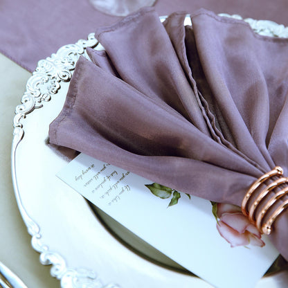 Home Collection 20" Satin Napkins for Wedding & Party Table Decor