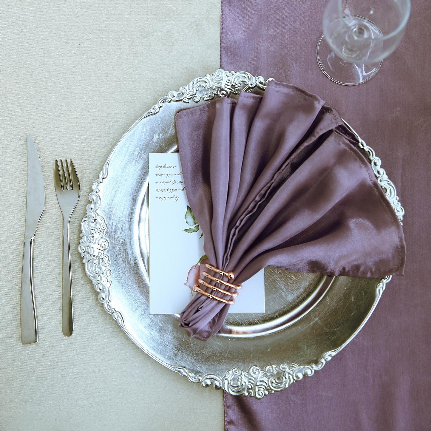 Home Collection 20" Satin Napkins for Wedding & Party Table Decor