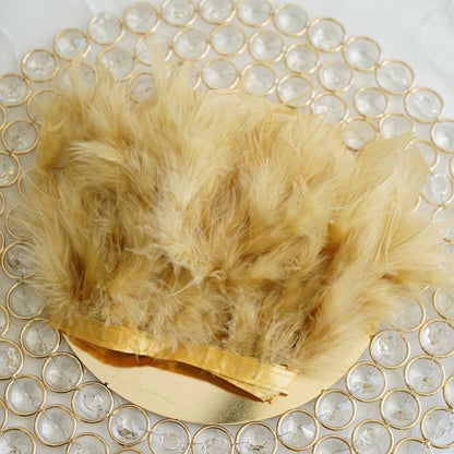 Home Collection 39" Natural Turkey Feather Trim with Satin Ribbon