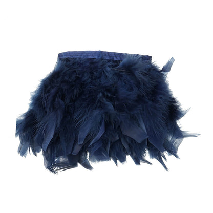 Home Collection 39" Natural Turkey Feather Trim with Satin Ribbon