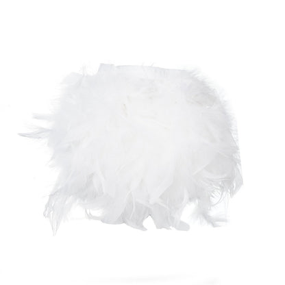 Home Collection 39" Natural Turkey Feather Trim with Satin Ribbon