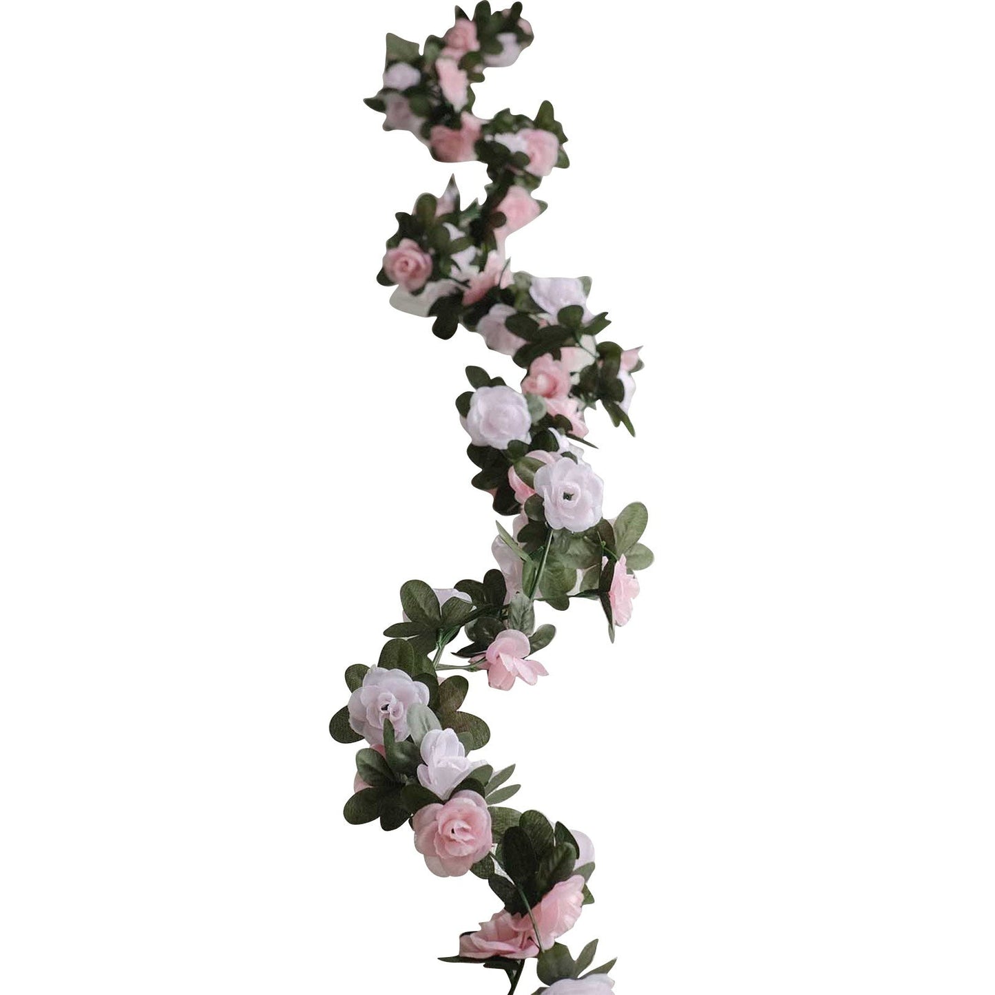Home Collection 2-Pack 8 ft Silk Artificial Mini Rose Hanging Flower Garlands