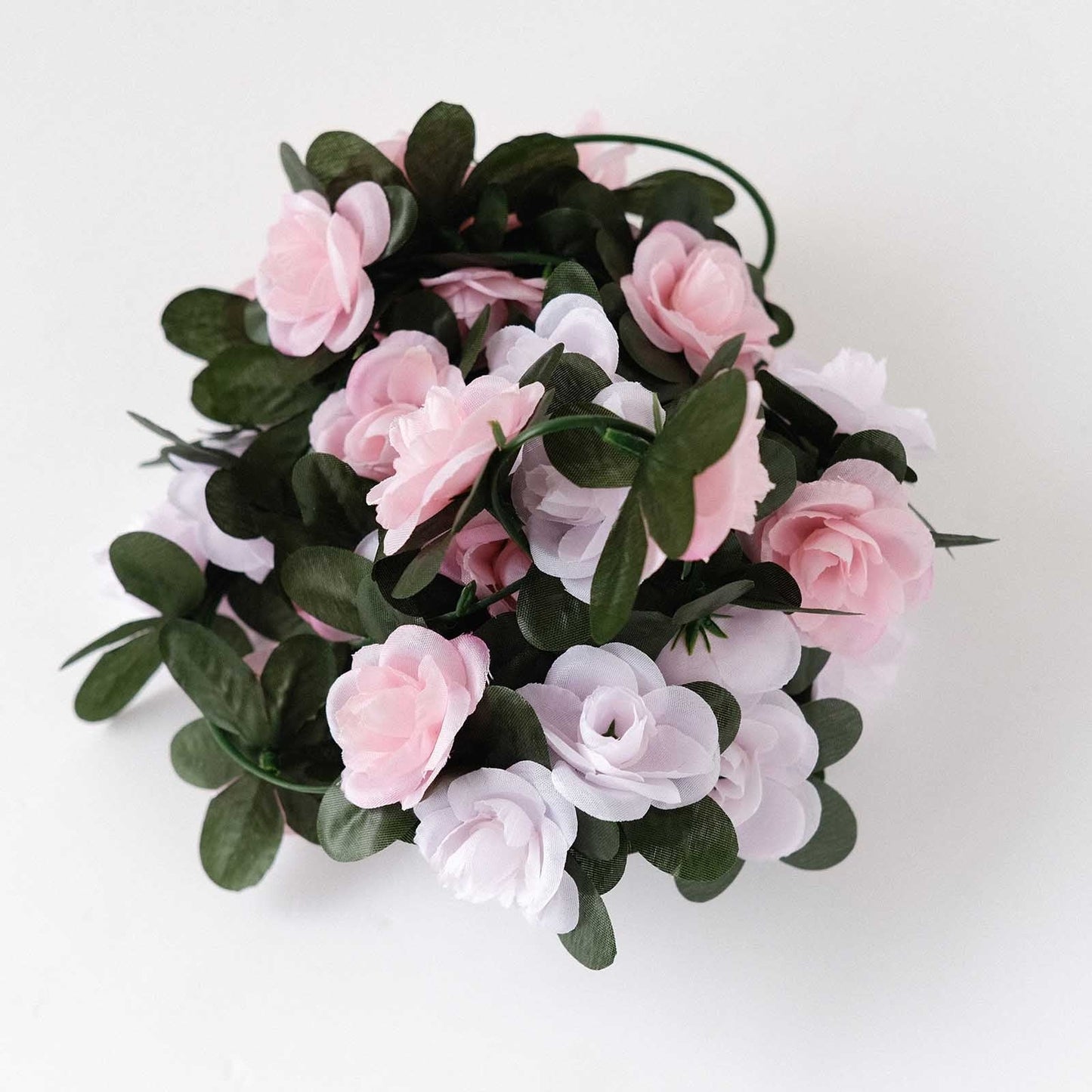 Home Collection 2-Pack 8 ft Silk Artificial Mini Rose Hanging Flower Garlands