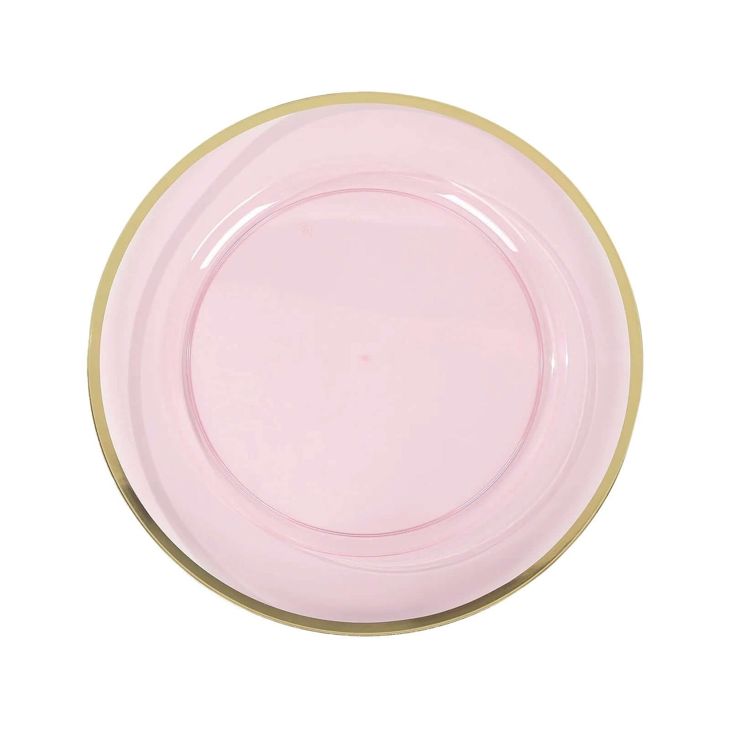 Home Collection 10-Pack 12-Inch Round Heavy Duty Plastic Charger Plates with Metallic Rim