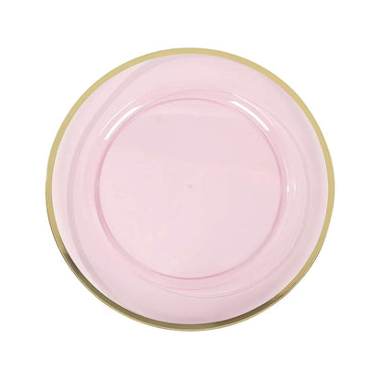 Home Collection 10-Pack 12-Inch Round Heavy Duty Plastic Charger Plates with Metallic Rim