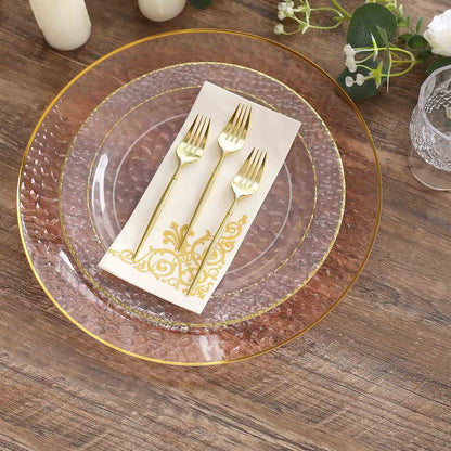 Home Collection 10-Pack 13" Round Hammered Plastic Charger Plates