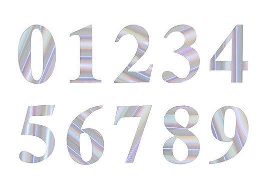 Home Collection Pack of 4 Number Stickers Backdrop Wall Decorations 5 Inch