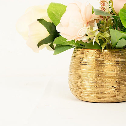 4 pcs 3" Gold Metallic Ceramic Succulent Planters
