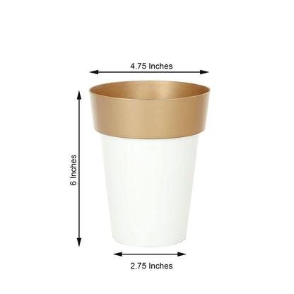 Home Collection 2Pcs Metallic Round Plastic Flower Plant Pots