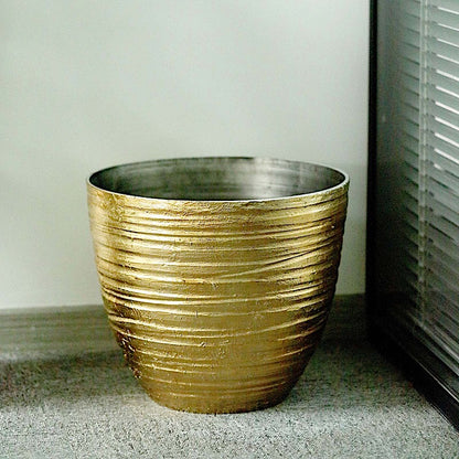 Home Collection 2Pcs 12" Metallic Plastic Flower Pots