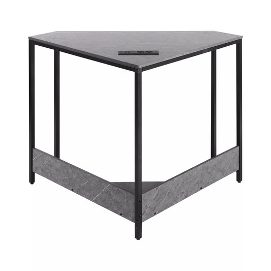 Modern Corner Desk with Outlets and USB Ports