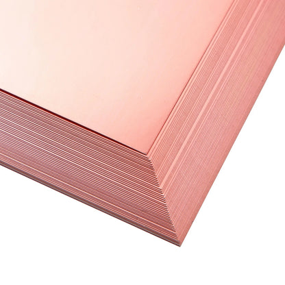 50 Pack Metallic Rose Gold Cardstock Sheets