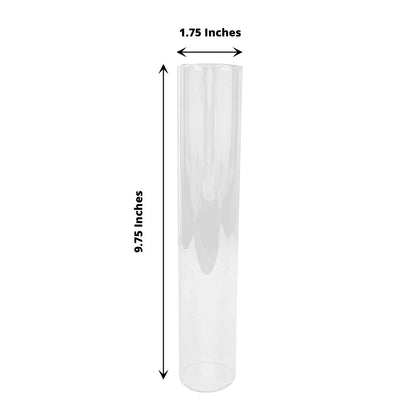 Home Collection 2-Pack 10" Clear Glass Cylinder Hurricane Candle Shades