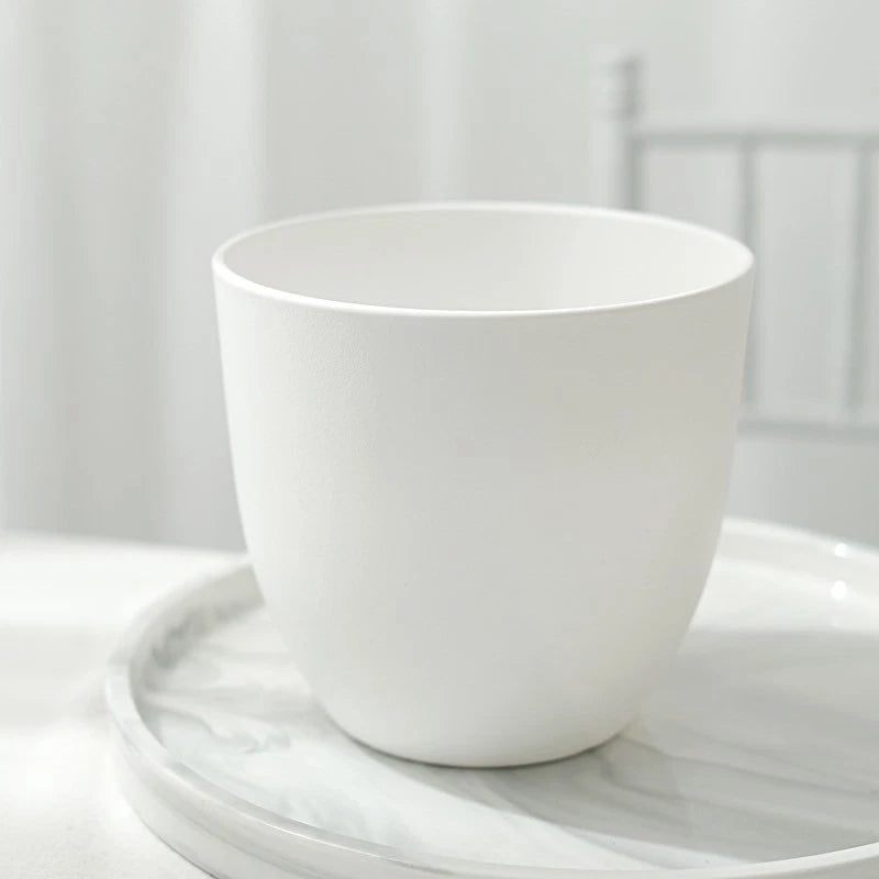 Home Collection 2Pcs White 5.5" Round Plastic Plant Pots