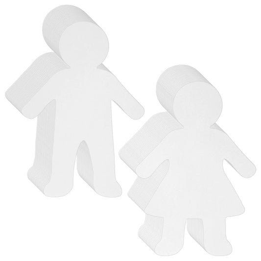 Pack of 48 Blank Kid-Shaped Paper Cutouts