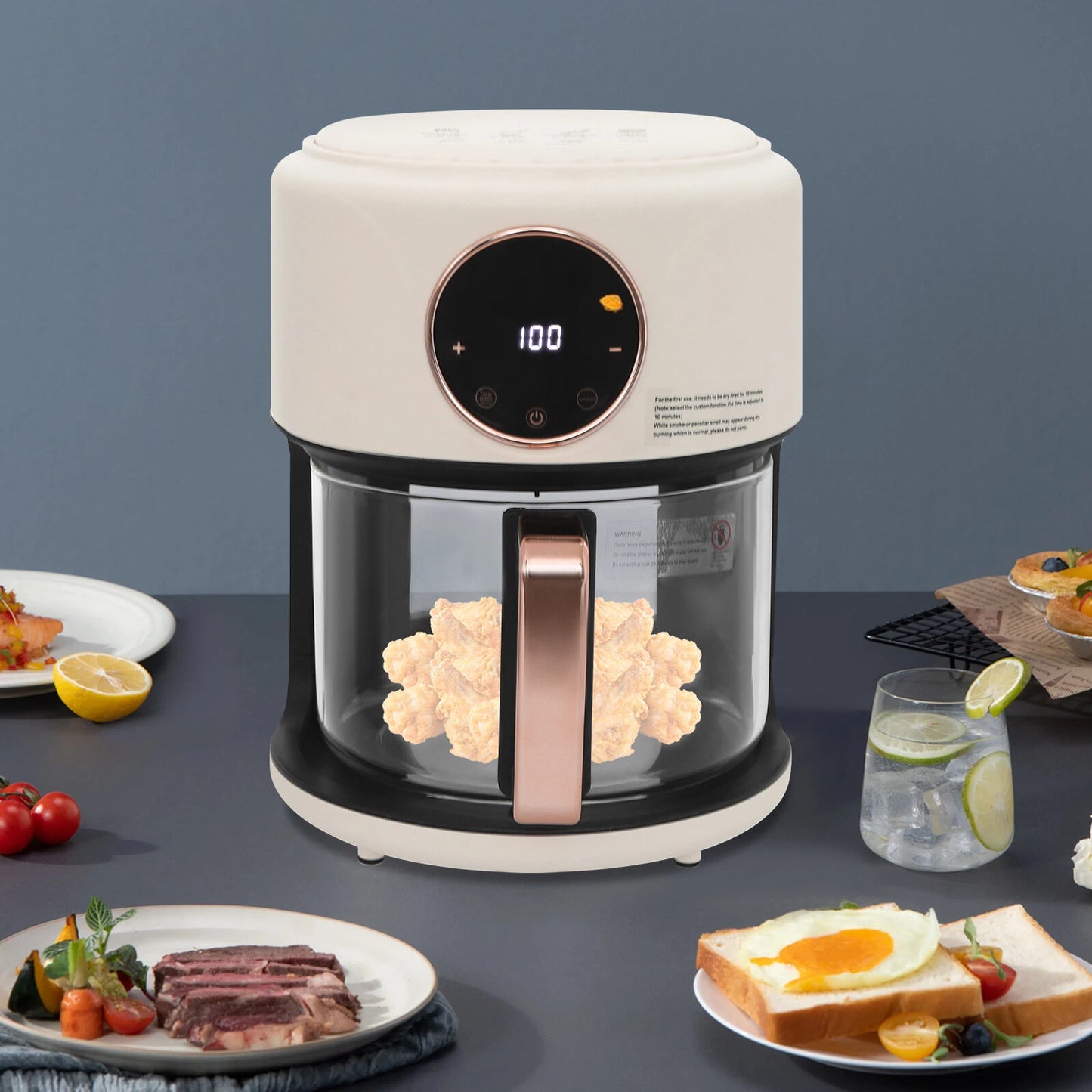 4.2L / 3.81Qt Glass Tabletop Air Fryer