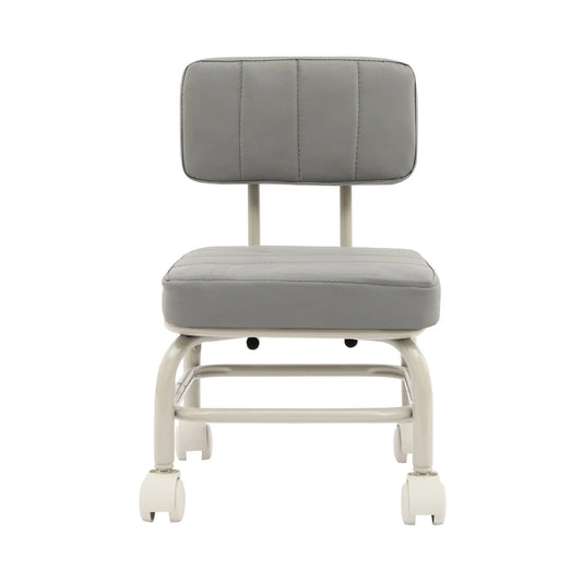 Low Rolling Stool with Backrest – Swivel Caster Wheels