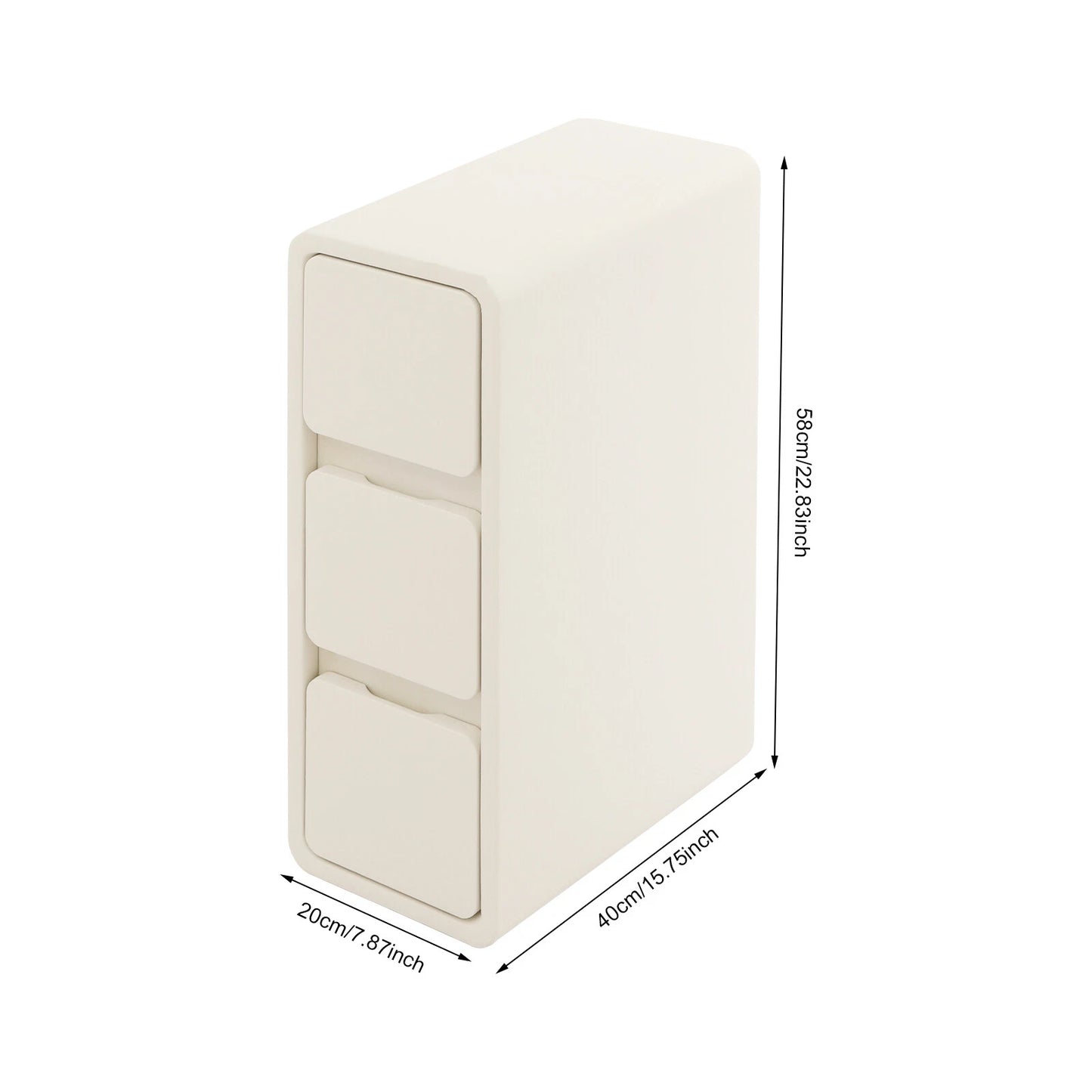 Nightstand Bedside Table with Drawers – Small Narrow Design