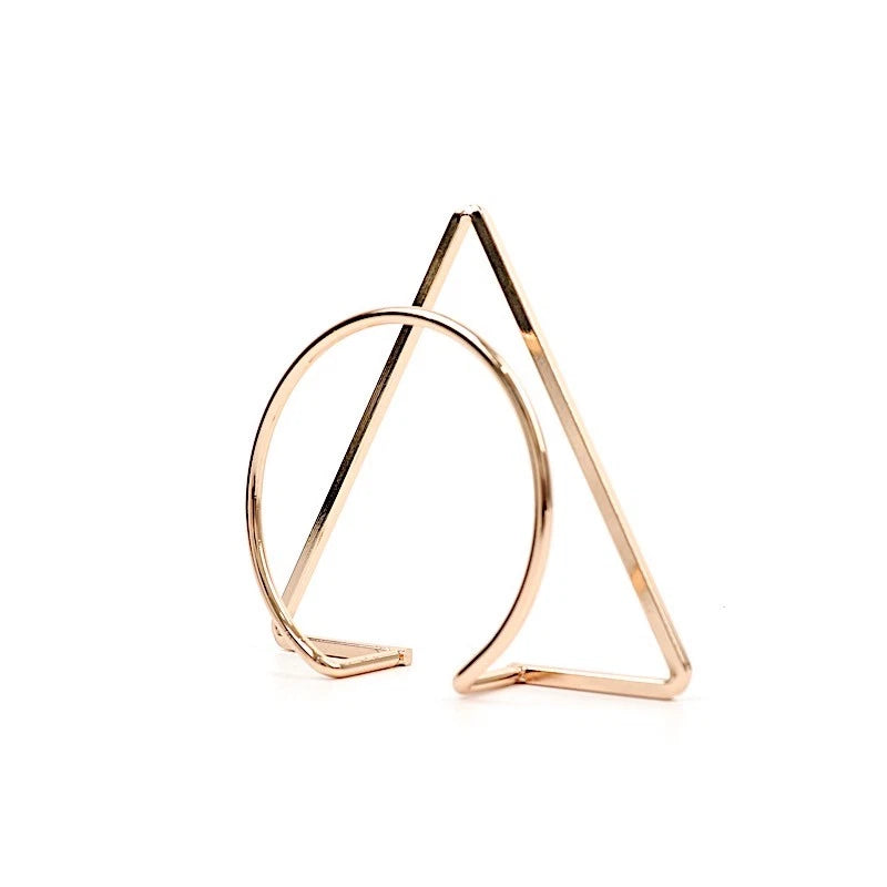 Home Collection 4-Pack Gold Geometric Metal Napkin Rings – Circle & Triangle Design