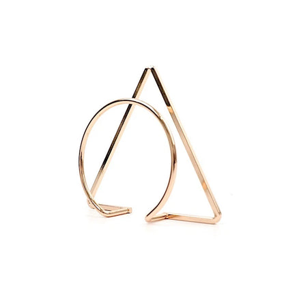 Home Collection 4-Pack Gold Geometric Metal Napkin Rings – Circle & Triangle Design