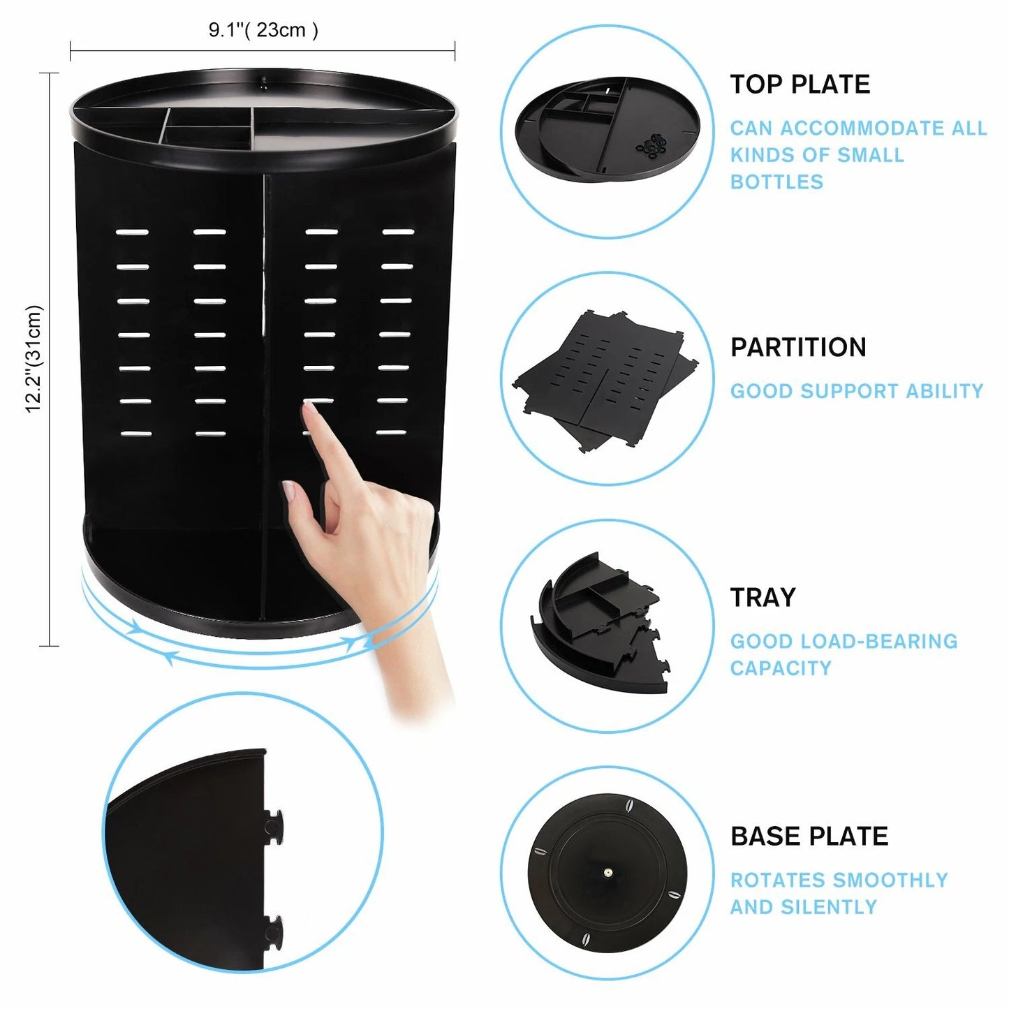 360° Rotating Makeup Organizer