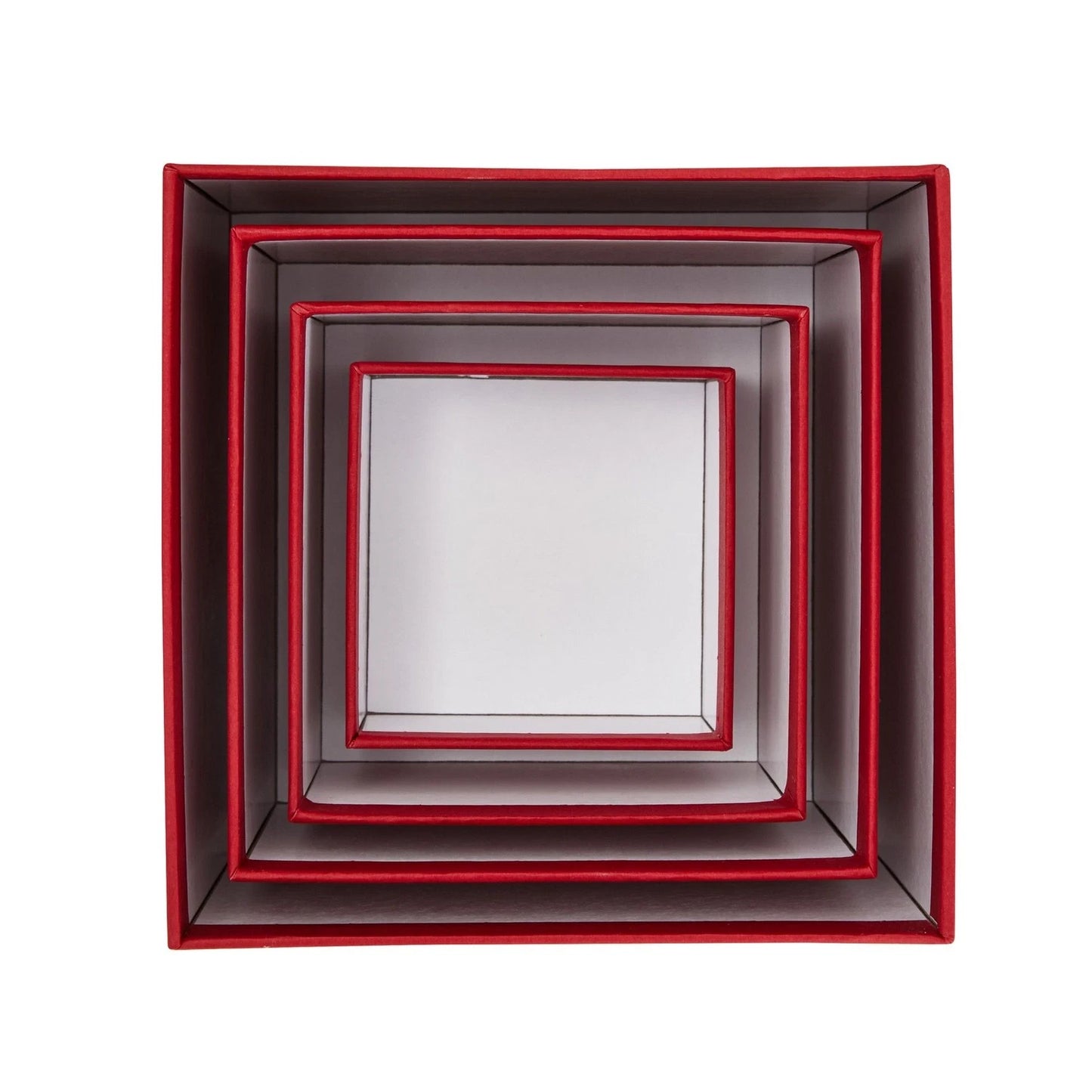 4-Pack Red Square Nesting Gift Boxes with Lids