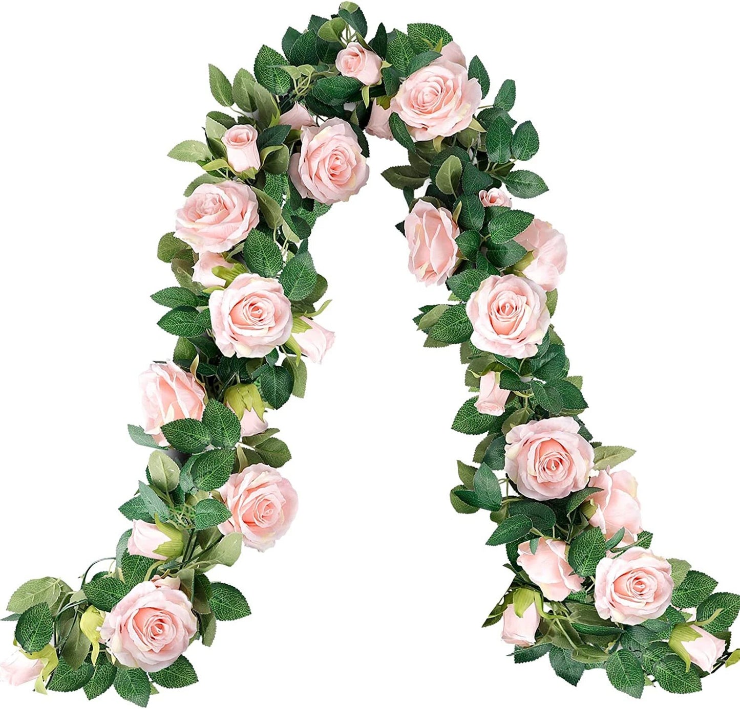 Home Collection Artificial Rose Vine Garland 7.5 Ft Hanging Silk Rose Ivy